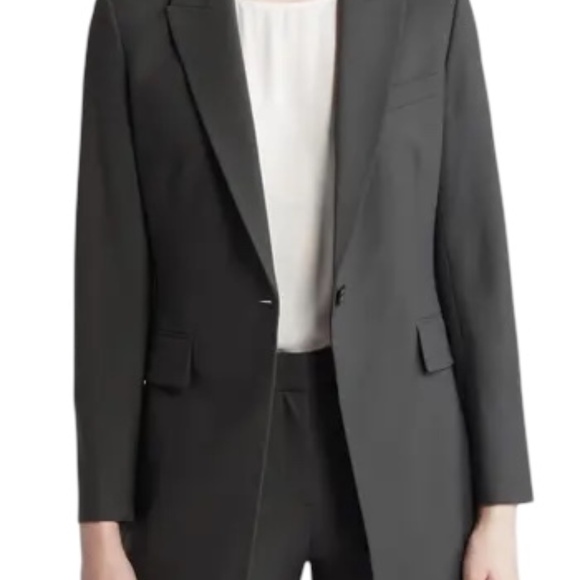 THEORY ETIENNETTE WOMEN'S WOOL-BLEND BLAZER IN OLIVE GREEN, SIZE 8 - Picture 2 of 8